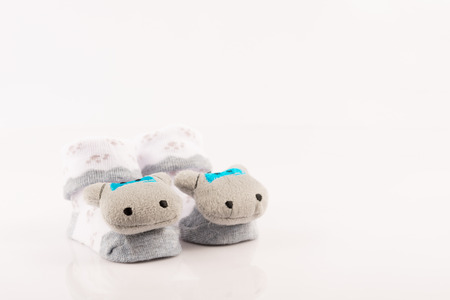 Sock Yarn for Baby on whiteの写真素材