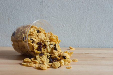 Corn Flake Series with currant on wood