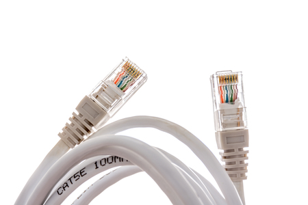 Wireless LAN cable on whiteの写真素材