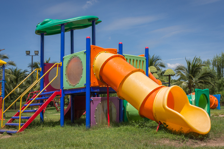 playground equipment for children in the parkの写真素材