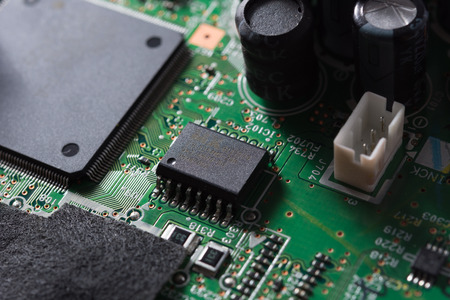 close up of electronic circuit