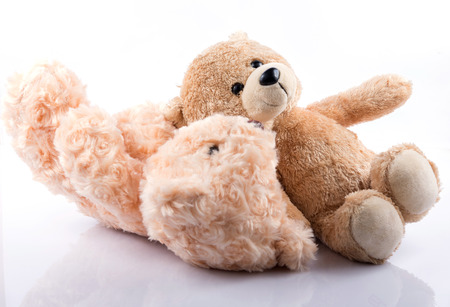 Cute Teddy Bear on whiteの写真素材