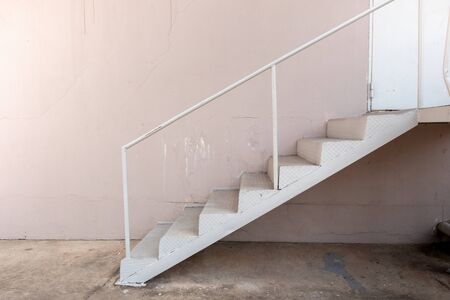 Steel stairs outside the buildingの写真素材