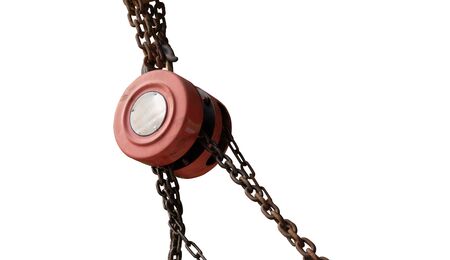 Chain hoist on a white backgroundの写真素材