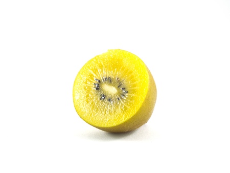 gold kiwi fruit on white background の写真素材