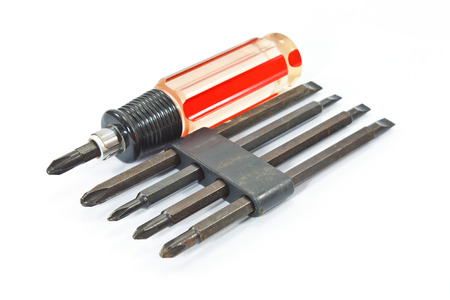 screwdriver set on white background