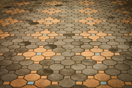 Dirty bricks street backgroundの写真素材