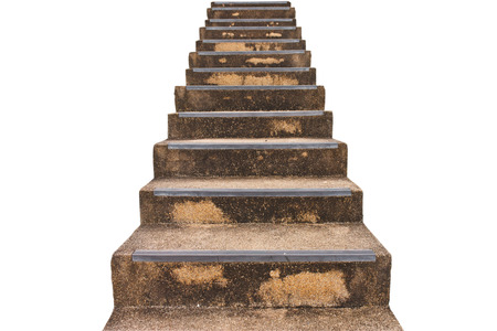 Stone stairs on white backgroundの写真素材