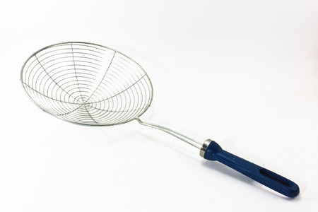 metal sieve on white background
