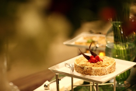 various desserts on a tray の写真素材