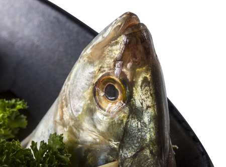 Spicy fish salad, fish bone