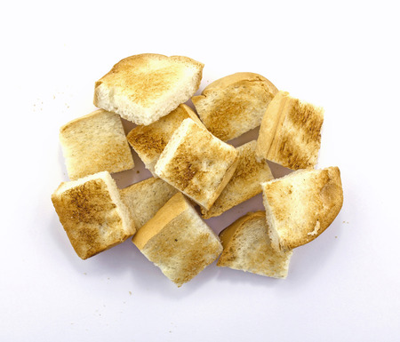 tasty sliced bread on whiteの写真素材