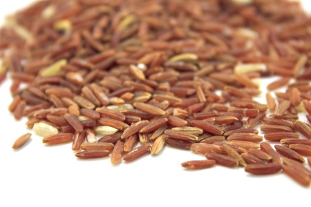 red rice on white backgroundの写真素材