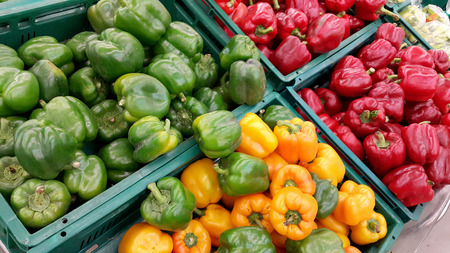 colorful paprika red, green and yellow