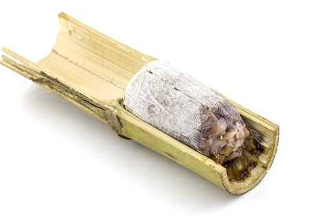 glutinous rice baked in a bamboo cylinderの写真素材