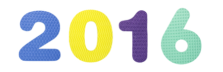 New Year 2016 Number learning blocks isolated white background