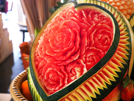 carved watermelonの写真素材