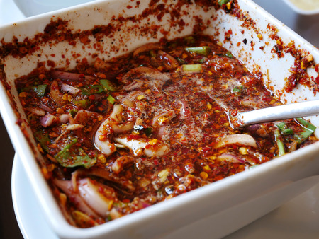 Thai Dipping Pork Spicy Sauce, (Nam Jim Jeaw)の写真素材