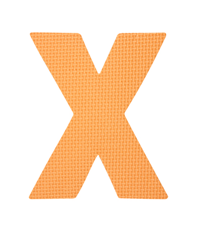 Alphabet puzzle pieces isolated white backgroundの写真素材