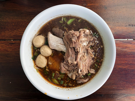 Thai style beef noodle soup