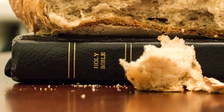 Holy Bible with bread