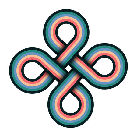 Colorful infinity loop celtic knot logo vector illustrationのイラスト素材