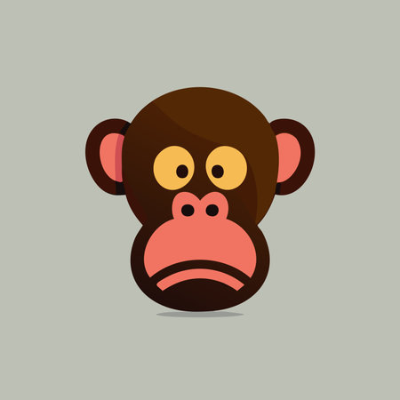 Monkey Face Emotion Icon. Vector illustration in flat style.のイラスト素材