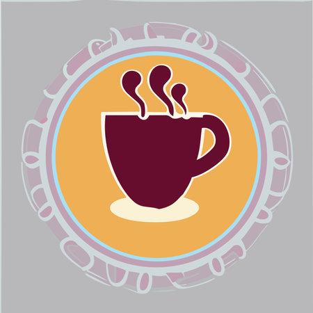 Coffee cup design over gray background, vector illustration.のイラスト素材