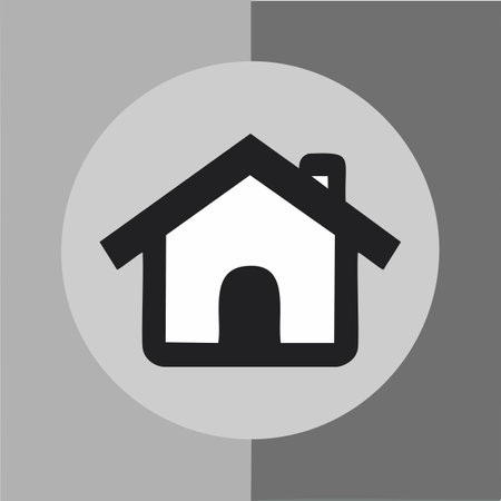 home icon on a gray background, vector illustration. Flat design style house logo symbol.のイラスト素材