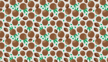 Seamless pattern with macadamia nuts. Vector illustration.のイラスト素材