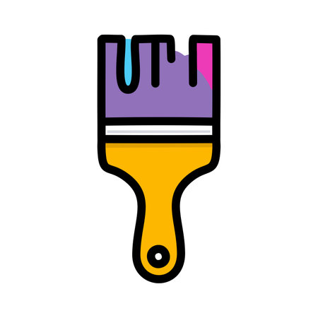 Paint brush vector illustration, filled design editable outline icon.のイラスト素材