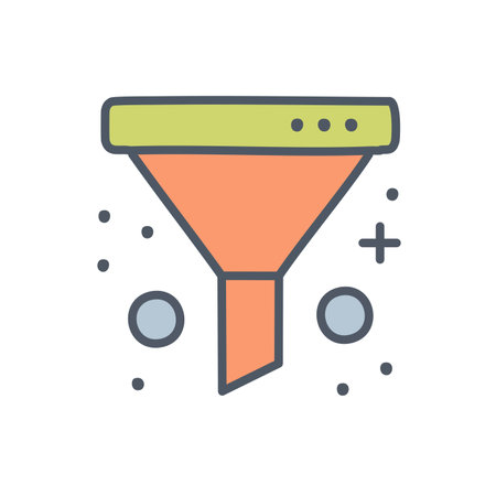 Funnel, filter color icon. Simple vector symbol for web site design or mobile app.のイラスト素材