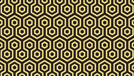 Black and yellow hexagons tortoiseshell motif pattern background. Japanese Black and yellow hexagons...