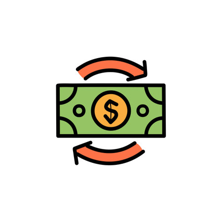 Vector illustration, flat design. Money exchange icon. Dollar cash.のイラスト素材