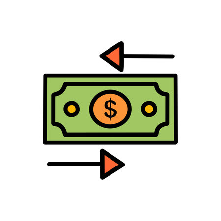 Dollars line icon, vector illustration. Flat design style.のイラスト素材