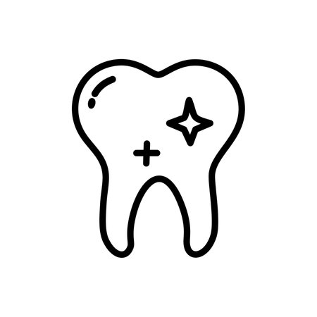 Tooth icon on white background. Vector illustration in trendy flat style.のイラスト素材