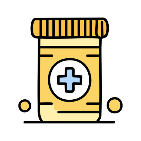 Pill bottle icon, vector illustration, filled design editable outlineのイラスト素材