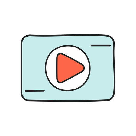 Video player icon in outline style. Vector illustration on white background.のイラスト素材