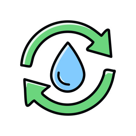 Water cycle vector illustration, filled design editable outline icon. Isolated on white background.のイラスト素材