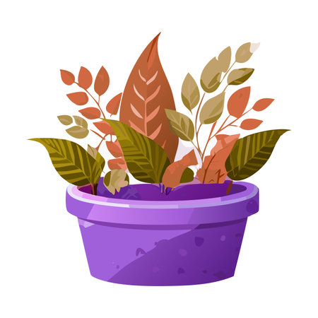 Plant in pot isolated on white background. Flat style vector illustration.のイラスト素材