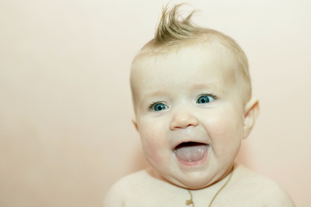 Baby laughs.の写真素材