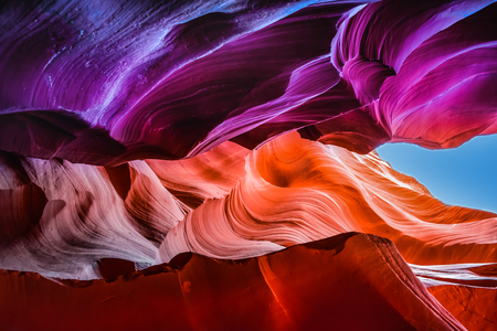 Multicolored formation at antelope canyon near Page, Arizona. Beautiful colorsの写真素材