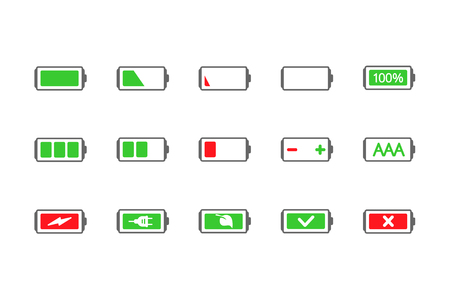 energy icon, battery iconのイラスト素材