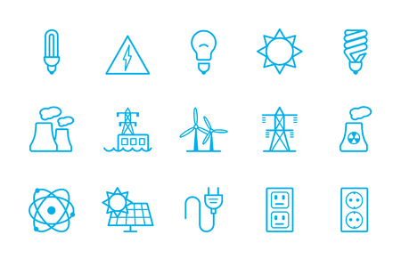 Energy icons lineのイラスト素材