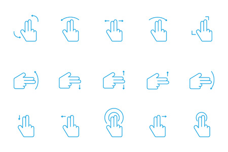 touch two line blueのイラスト素材