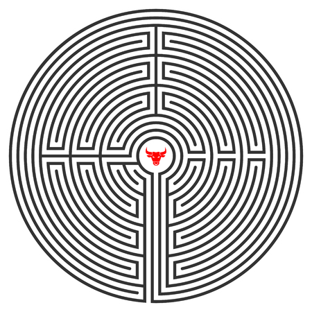 illustration minotaur mazeのイラスト素材