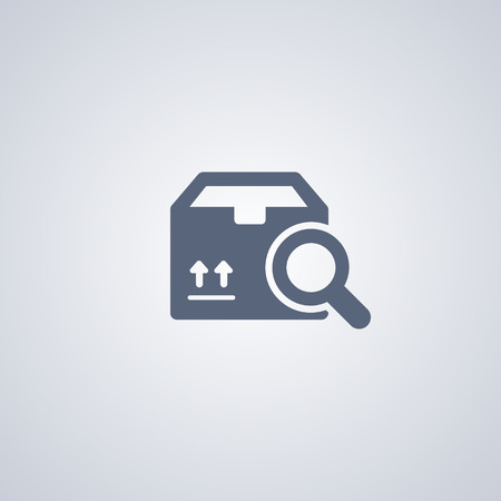 Package search vector icon, parcel search vector iconのイラスト素材