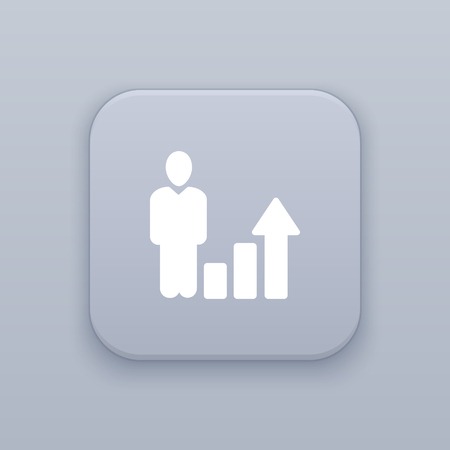 Growth, increasing button, best vector on a gray backgroundのイラスト素材