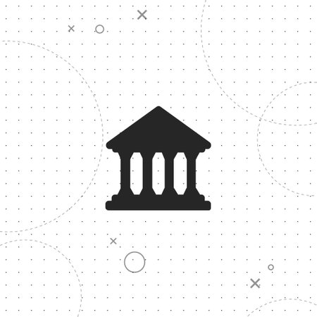 Court building, bank, vector best flat icon on texture backgroundのイラスト素材