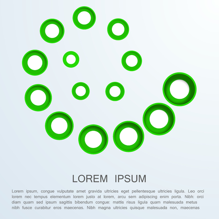 green spiral circle infographic on a gray background.のイラスト素材